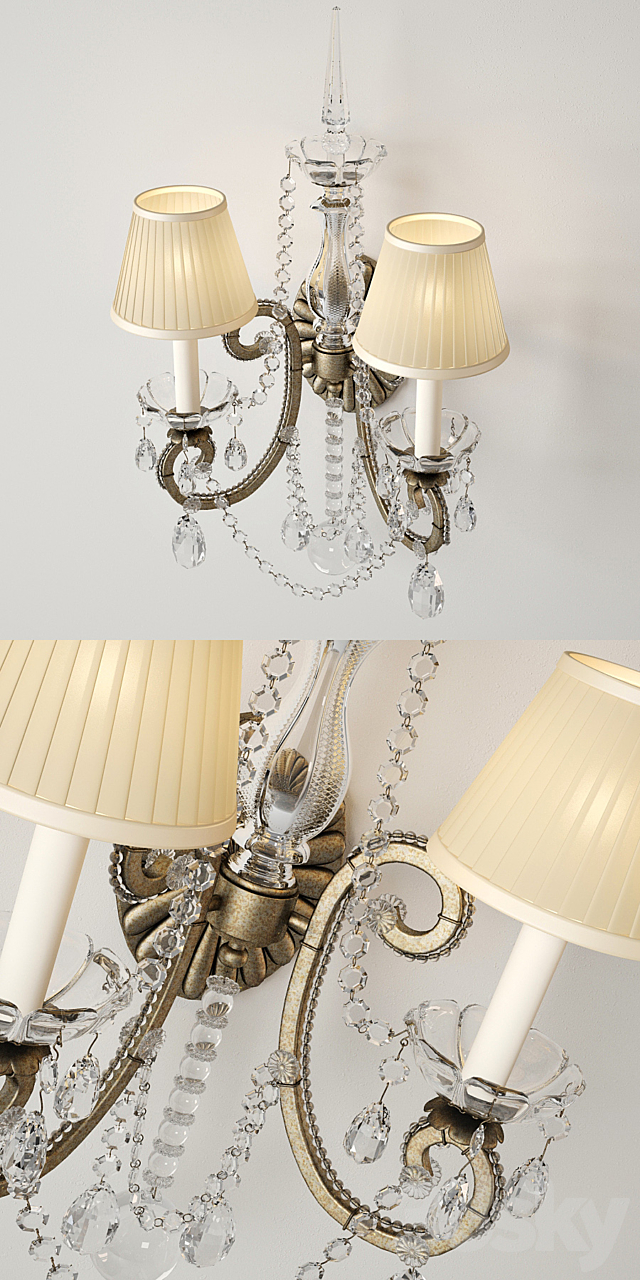 Ralph Lauren Adrianna double sconce RL2231ASL-S 3ds Max - thumbnail 2