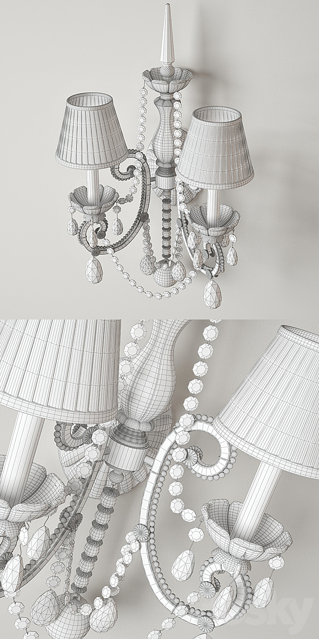 Ralph Lauren Adrianna double sconce RL2231ASL-S 3ds Max - thumbnail 3