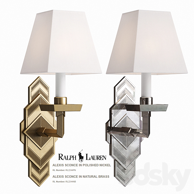 Ralph Lauren Alexis Sconce RL2244PN RL2244NB 3DSMax File - thumbnail 1