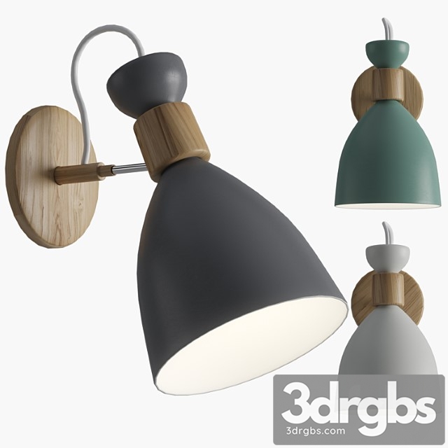 Ranuuki scandi pastel wall lamp 3dsmax Download - thumbnail 1