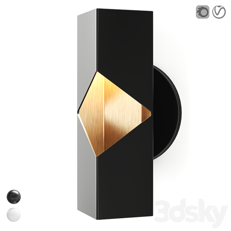 RBW Notch sconce 3DS Max Model - thumbnail 1