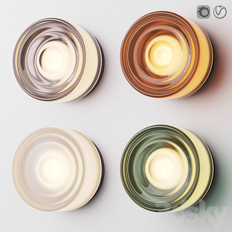 RBW Ripple Sconce\/Ceiling Flush Mount 3DS Max Model - thumbnail 1