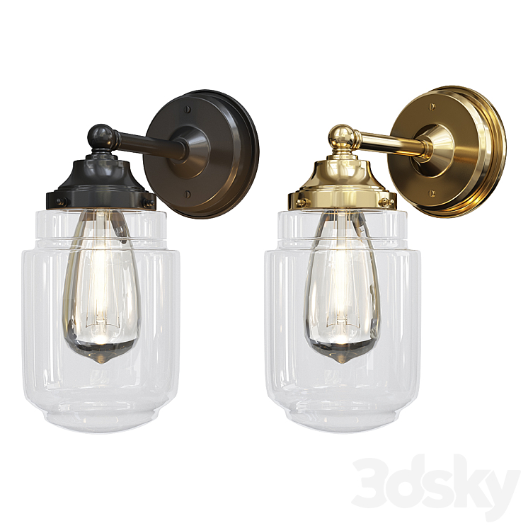 Reed outdoor sconce jar shade 3DS Max Model - thumbnail 3