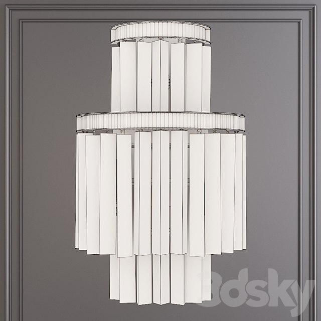 Restoration Hardware 1920S ODEON CLEAR GLASS FRINGE SCONCE 3-TIER Nickel 3DSMax File - thumbnail 2