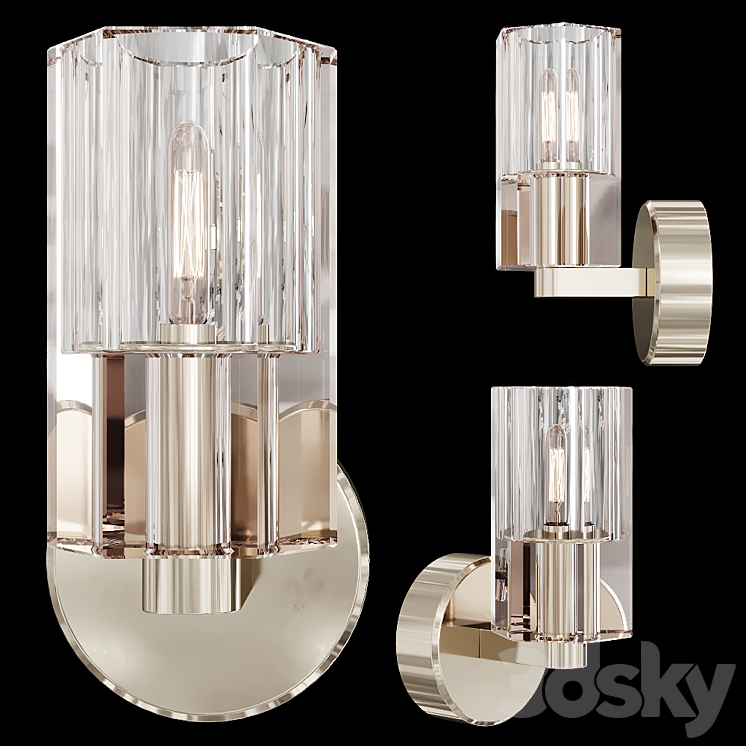 Restoration Hardware ARCACHON SINGLE SCONCE Nickel 3DS Max - thumbnail 1