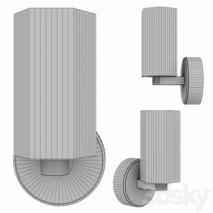 Restoration Hardware ARCACHON SINGLE SCONCE Nickel 3DS Max - thumbnail 2