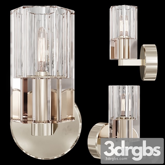 Restoration hardware arcachon single sconce nickel 3dsmax Download - thumbnail 1