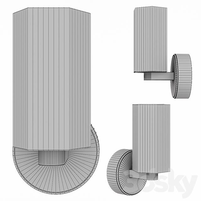 Restoration Hardware ARCACHON SINGLE SCONCE Nickel 3DSMax File - thumbnail 2