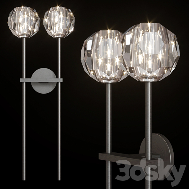 Restoration Hardware BOULE DE CRISTAL GRAND DOUBLE SCONCE Black 3ds Max - thumbnail 1