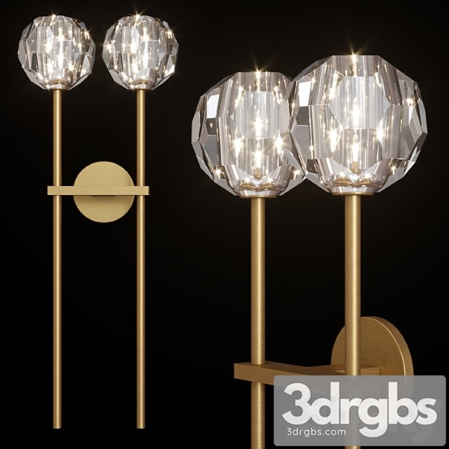 Restoration Hardware Boule De Cristal Grand Double Sconce Brass 3dsmax Download - thumbnail 1