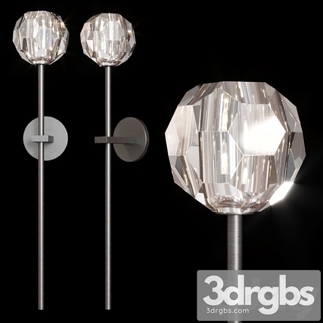 Restoration hardware boule de cristal grand single sconce black 3dsmax Download - thumbnail 1