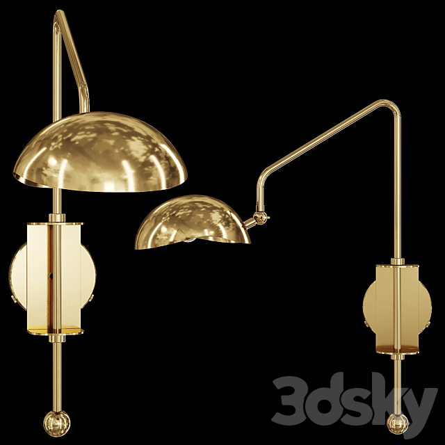 Restoration Hardware CONVESSI SCONCE 23 Brass 3DSMax File - thumbnail 1