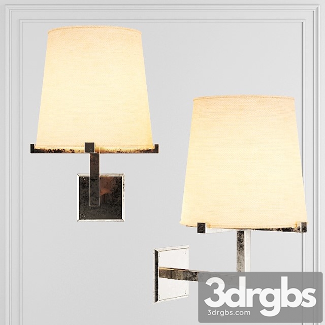 Restoration Hardware Pauillac Grand Sconce Fabric Shade And Nickel 3dsmax Download - thumbnail 1