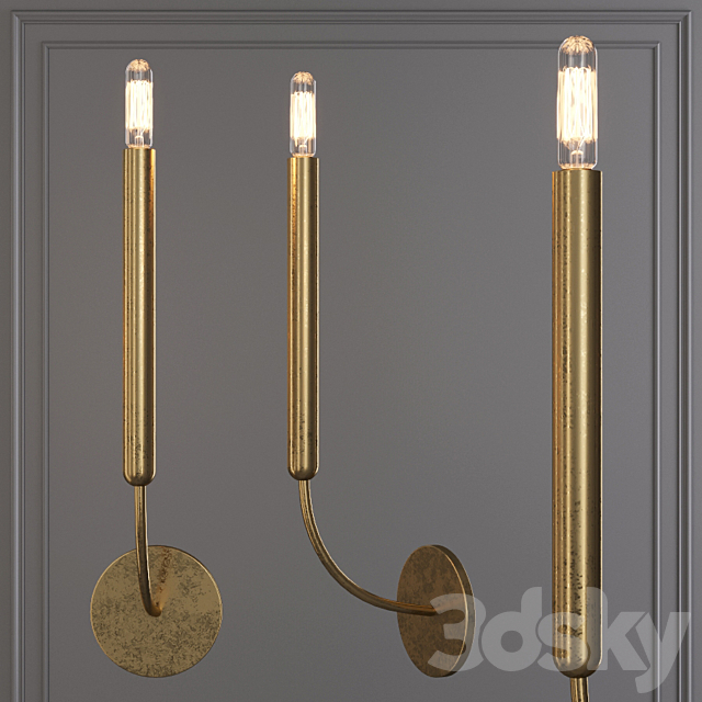 Restoration Hardware QUENOUILLES SINGLE SCONCE Brass 3ds Max - thumbnail 1