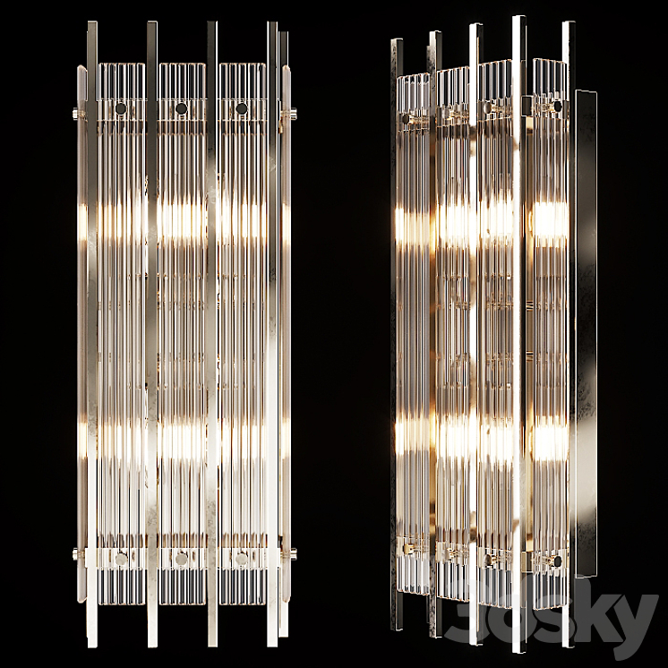 Restoration Hardware SAN MARCO DOUBLE SCONCE Nickel 3DS Max - thumbnail 1