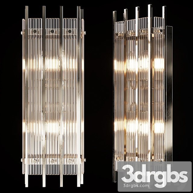 Restoration hardware san marco double sconce nickel 3dsmax Download - thumbnail 1