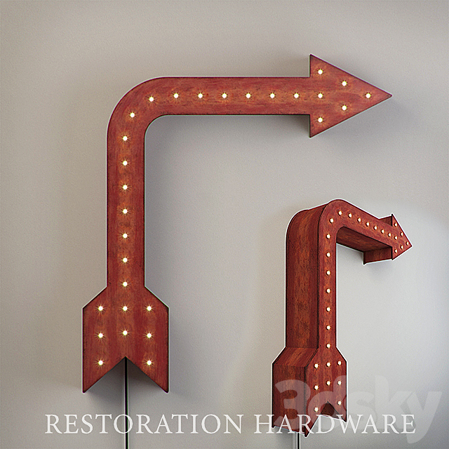 Restoration Hardware-Vintage Illuminated Arrow 3DSMax File - thumbnail 1