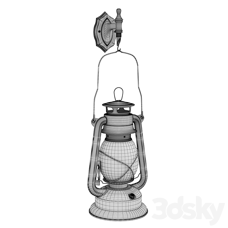 Retro lantern 3DS Max - thumbnail 2