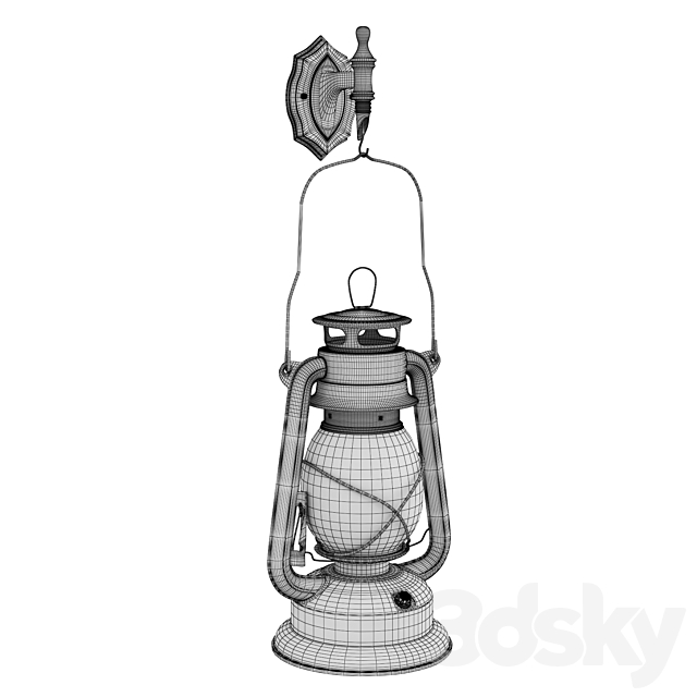 Retro lantern 3DS Max Model - thumbnail 2