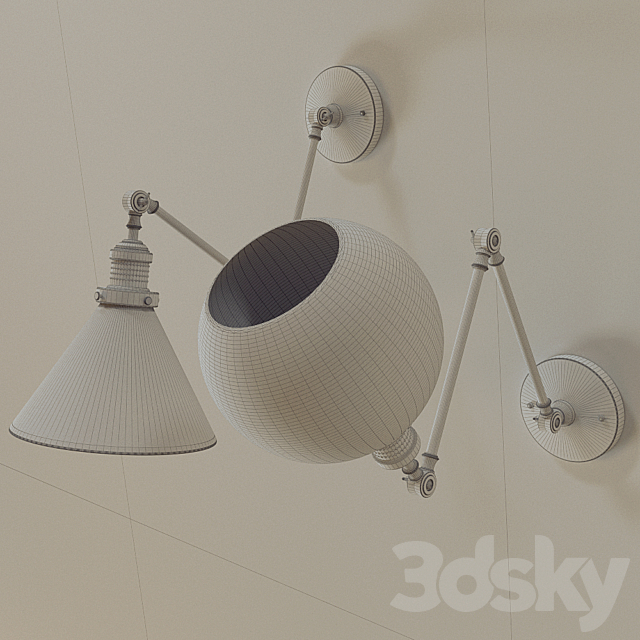 Retro vintage sconce 3DSMax File - thumbnail 2