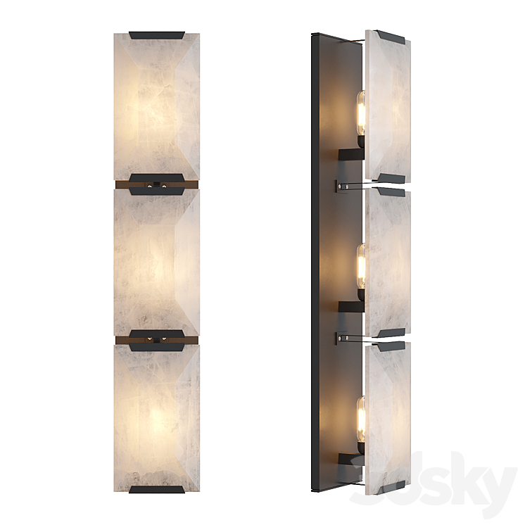 Rh Harlow Calcite Linear Sconce 3DS Max Model - thumbnail 1