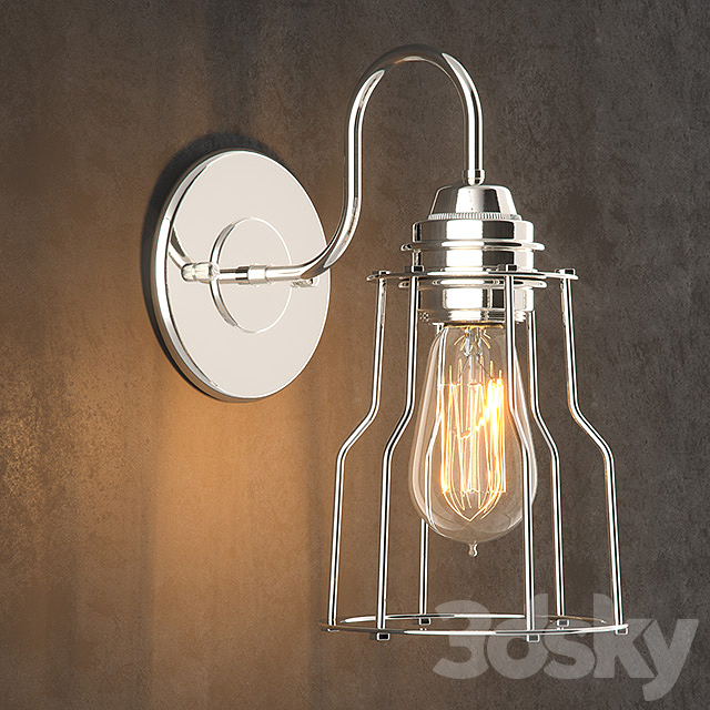 RH INDUSTRIAL FILAMENT SCONCE POLISHED NICKEL 3DSMax File - thumbnail 1