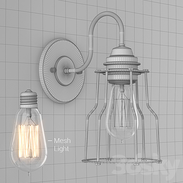 RH INDUSTRIAL FILAMENT SCONCE POLISHED NICKEL 3DSMax File - thumbnail 3