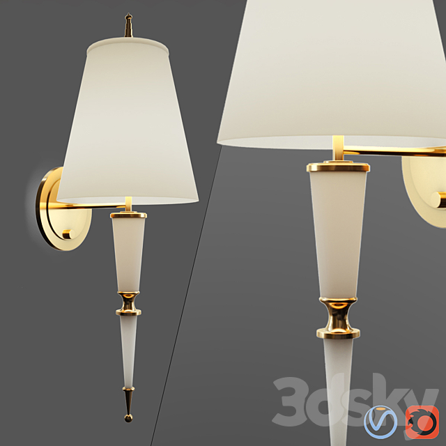 Robert Abbey Lighting W903 Jonathan Adler Versailles Wall Sconce 3DSMax File - thumbnail 1