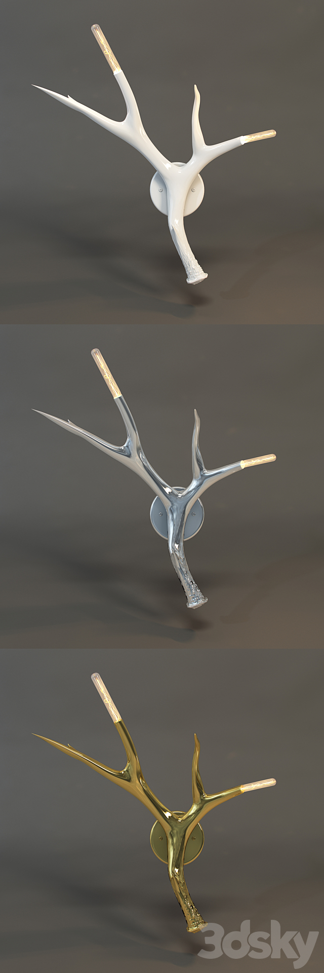 ROLL and HILL Superordinate Antler Sconce by Jason Miller 3D model 3DS Max Model - thumbnail 3