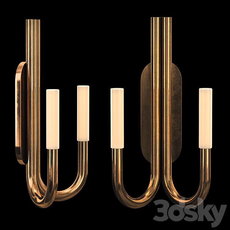 ROUSSEAU DOUBLE SCONCE 3DS Max Model - thumbnail 1