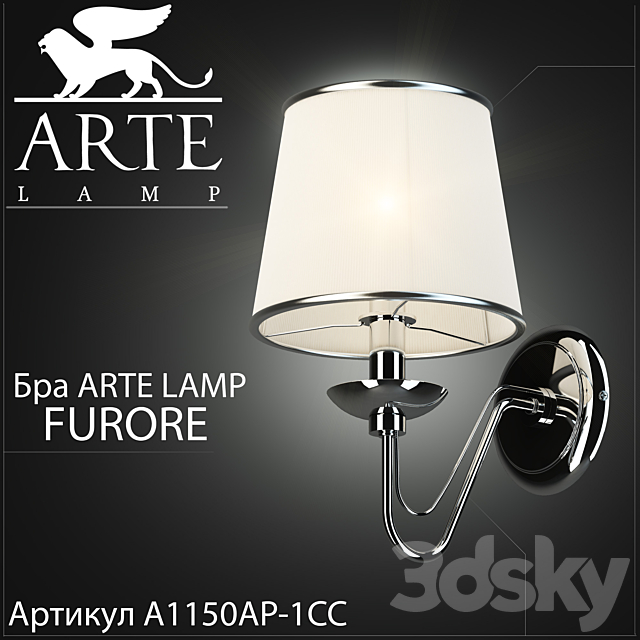 Sconce Arte lamp Furore A1150AP-1CC 3DSMax File - thumbnail 1