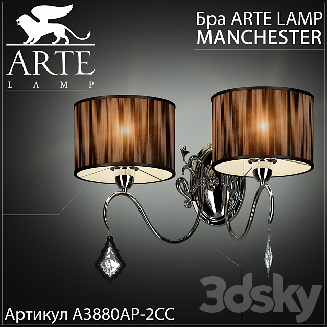 Sconce Arte lamp Manchester A3880AP-2CC 3DS Max Model - thumbnail 1