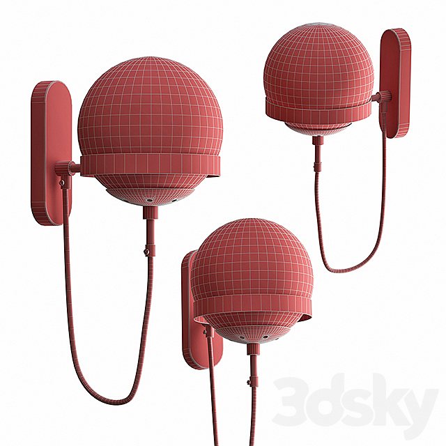 Sconce Ball and String 3DS Max Model - thumbnail 2