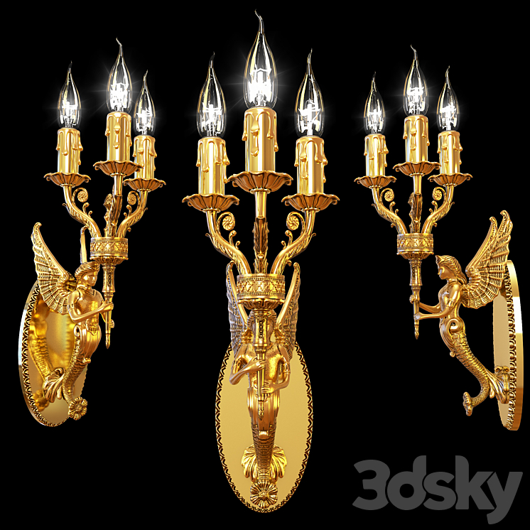 “Sconce Bronzaway “”GRACE””” 3DS Max - thumbnail 2