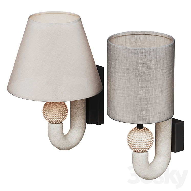 Sconce Carlo and Sconce Carlo Enlarged 3DS Max Model - thumbnail 2