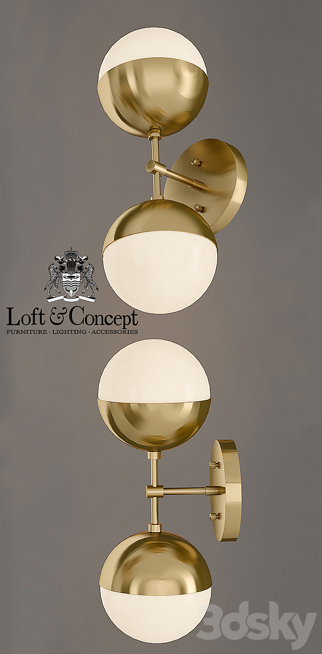 Sconce Copper Light Bra Duos Brass 3DSMax File - thumbnail 2