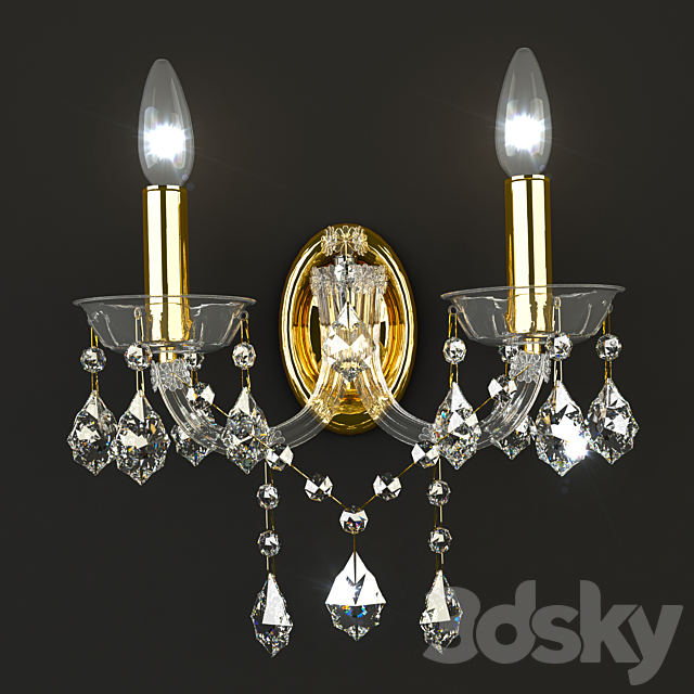 Sconce Crystal Lux Tesoro AP2 3ds Max - thumbnail 1