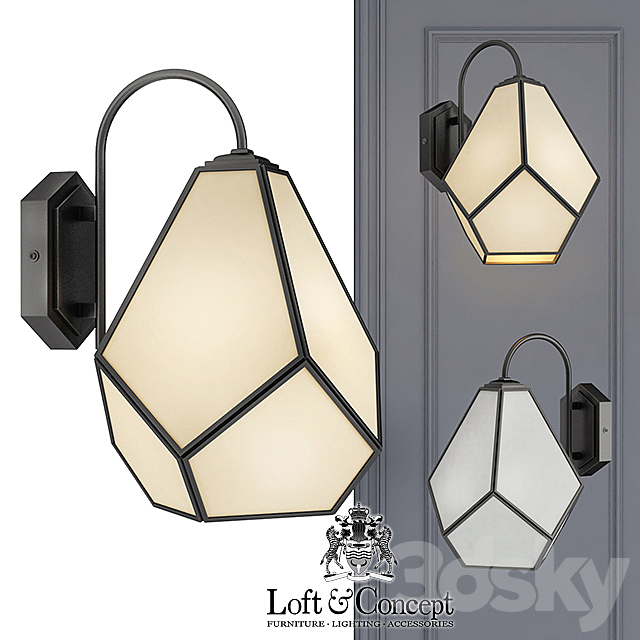 Sconce Geometry Glass Light Bra Milk 3DSMax File - thumbnail 1