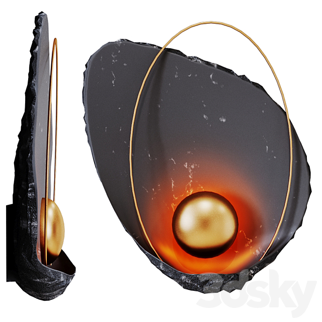 Sconce Ginger & Jagger Pearl Black Wall Lamp 3DSMax File - thumbnail 1