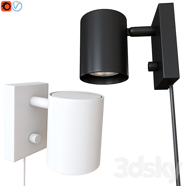 Sconce IKEA NYMÅNE 3ds Max - thumbnail 1