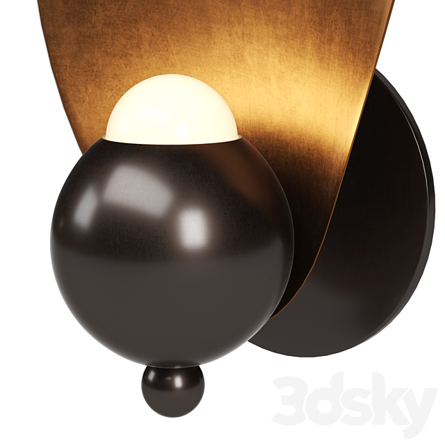 Sconce LAVRA Wall Lamp Gold _ Mocha 3DS Max Model - thumbnail 2