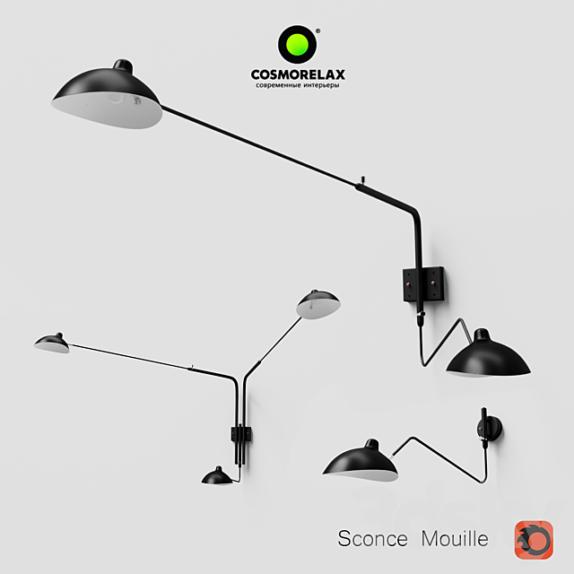 Sconce Mouille for 1. 2 and 3 lamps 3DSMax File - thumbnail 1