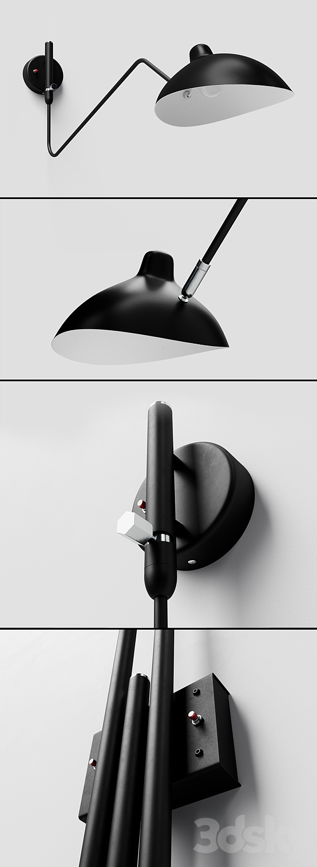 Sconce Mouille for 1. 2 and 3 lamps 3DSMax File - thumbnail 2