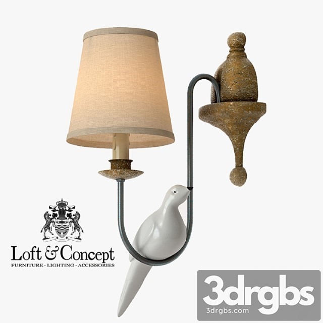 Sconce Norman Bird Wall Lamp One 3dsmax Download - thumbnail 1