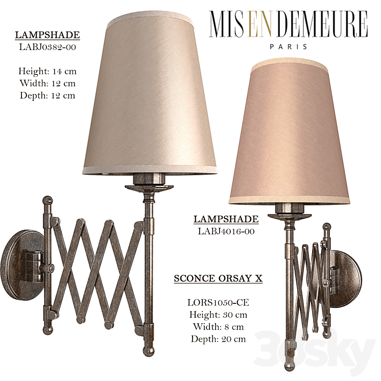 SCONCE ORSAY X Mis en Demeure 3DS Max - thumbnail 1