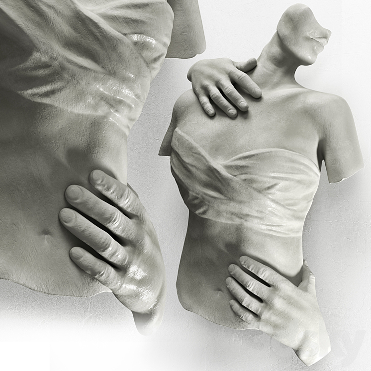 Sconce Sculpture Female Torso 3DS Max Model - thumbnail 2