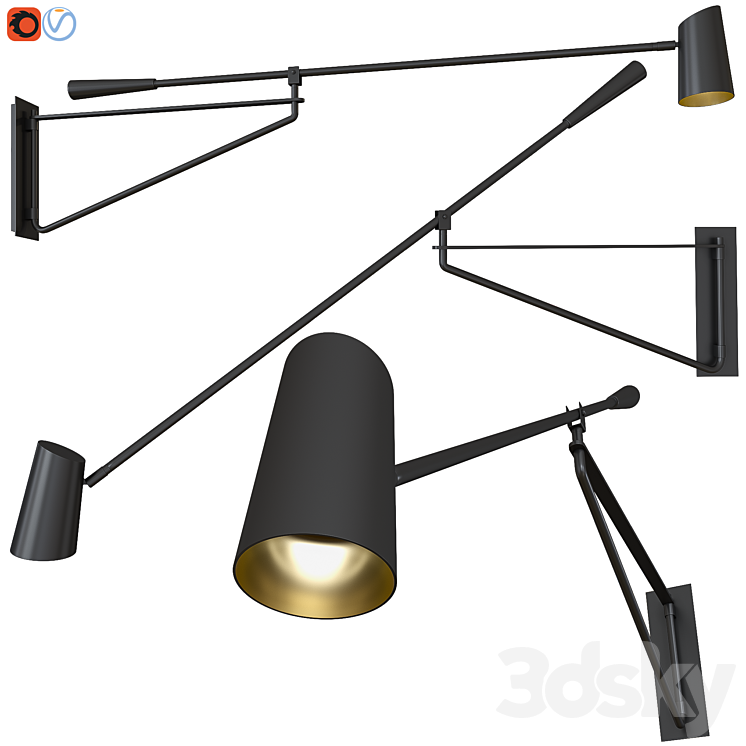 Sconce Stylus Modern Forms 3DS Max Model - thumbnail 3