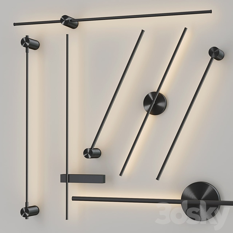 Sconce Trumpet tube Wide collection 3DS Max Model - thumbnail 2