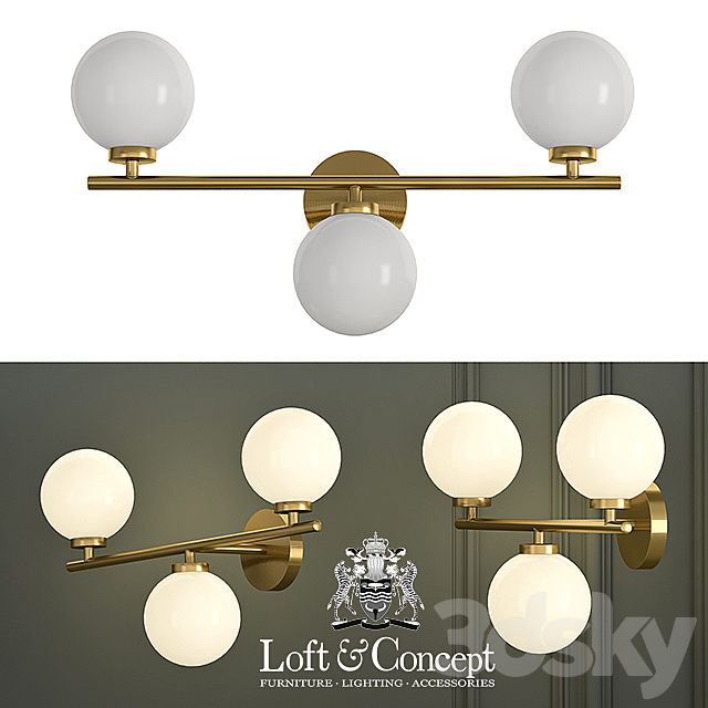 Sconce Wall Lamp Bubble Chandelier Triple 3DSMax File - thumbnail 1