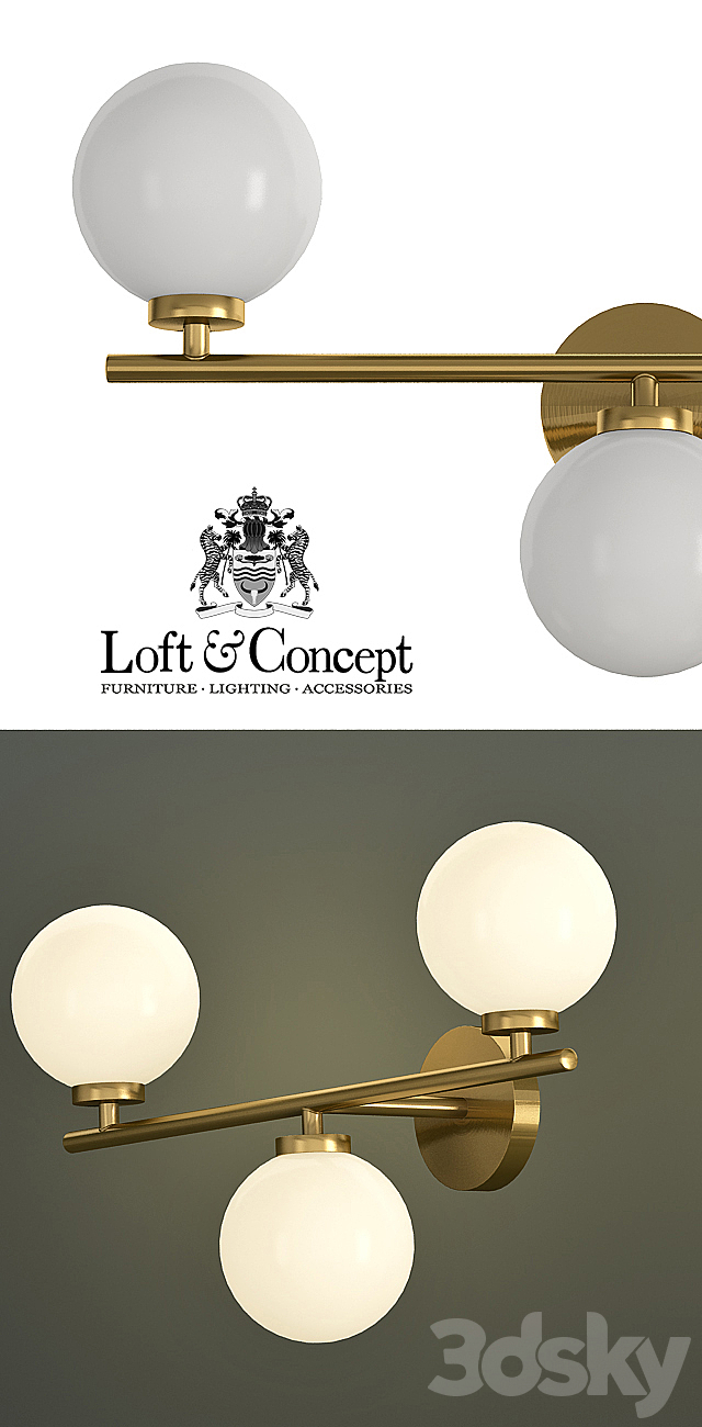 Sconce Wall Lamp Bubble Chandelier Triple 3DSMax File - thumbnail 2